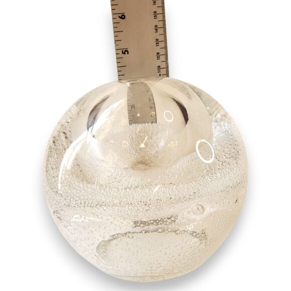 VTG Polish Art Glass Oil Lamp Orb Controlled Bubble Bullicante Crystal MCM Heavy - Picture 14 of 14